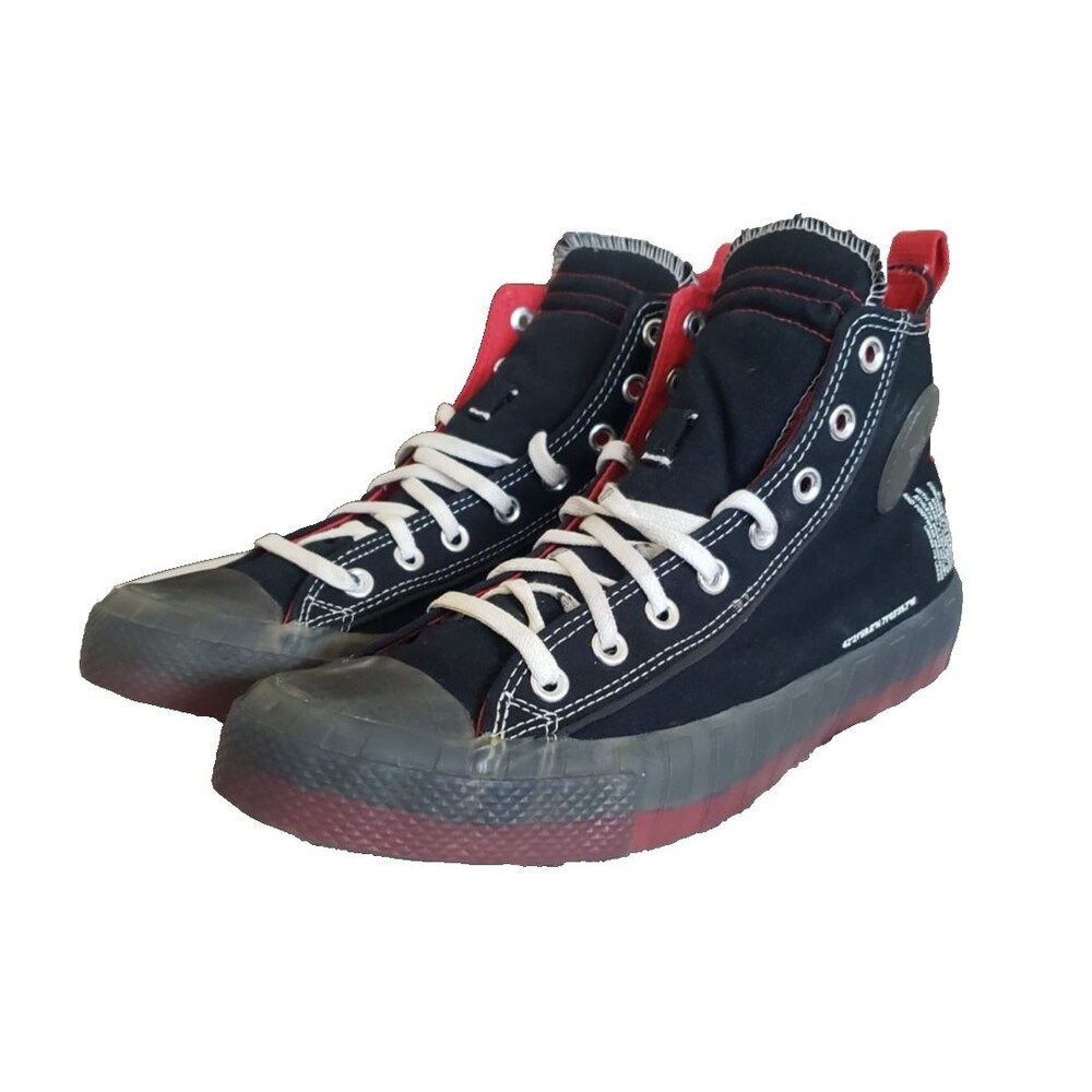 Converse All Star UNT1TL3D Canvas High Top Shoes Black & Red Men's Size 10